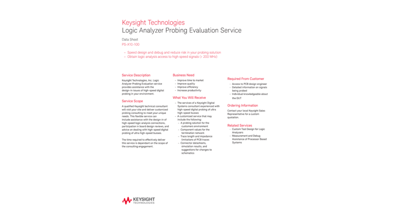 Logic Analyzer Probing Evaluation Service